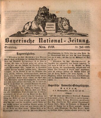 Bayerische National-Zeitung Sonntag 31. Juli 1836