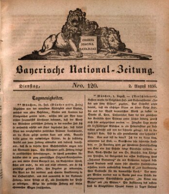 Bayerische National-Zeitung Dienstag 2. August 1836