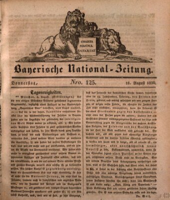 Bayerische National-Zeitung Donnerstag 11. August 1836