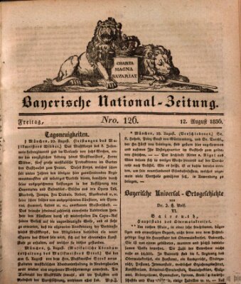 Bayerische National-Zeitung Freitag 12. August 1836