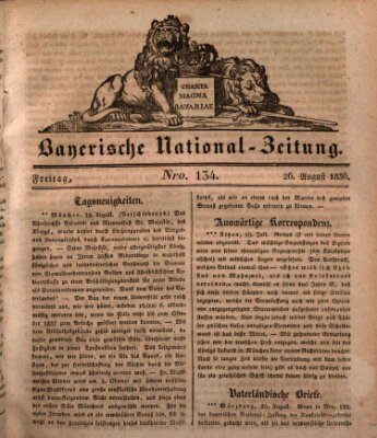 Bayerische National-Zeitung Freitag 26. August 1836