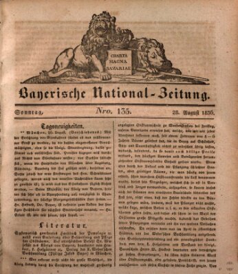 Bayerische National-Zeitung Sonntag 28. August 1836