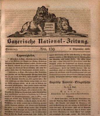 Bayerische National-Zeitung Sonntag 4. September 1836