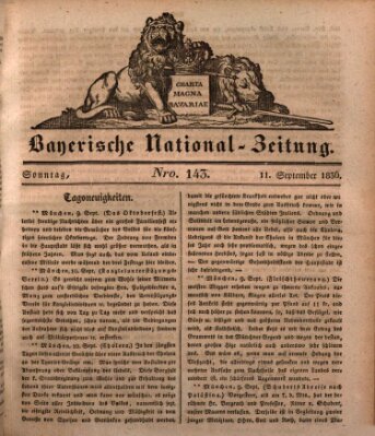 Bayerische National-Zeitung Sonntag 11. September 1836