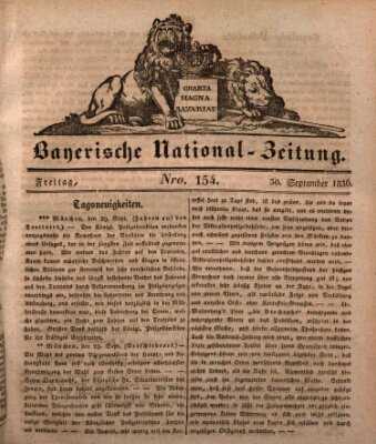 Bayerische National-Zeitung Freitag 30. September 1836