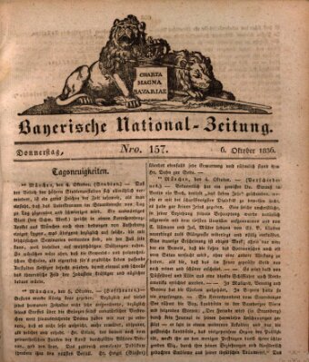 Bayerische National-Zeitung Donnerstag 6. Oktober 1836