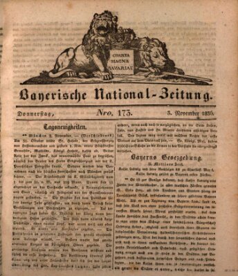 Bayerische National-Zeitung Donnerstag 3. November 1836