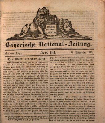 Bayerische National-Zeitung Donnerstag 17. November 1836