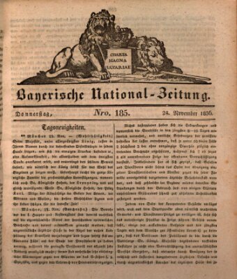 Bayerische National-Zeitung Donnerstag 24. November 1836