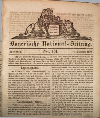 Bayerische National-Zeitung Sonntag 4. Dezember 1836