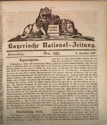 Bayerische National-Zeitung Donnerstag 8. Dezember 1836