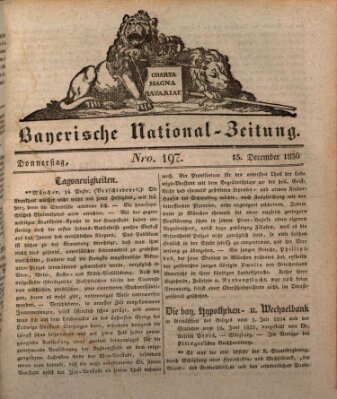 Bayerische National-Zeitung Donnerstag 15. Dezember 1836