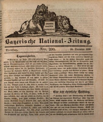 Bayerische National-Zeitung Dienstag 20. Dezember 1836