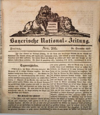 Bayerische National-Zeitung Freitag 30. Dezember 1836