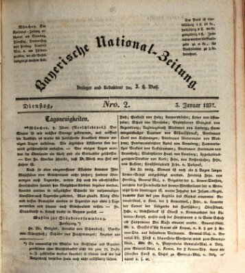 Bayerische National-Zeitung Dienstag 3. Januar 1837