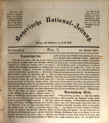 Bayerische National-Zeitung Donnerstag 12. Januar 1837