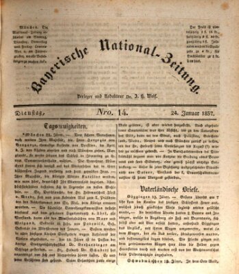 Bayerische National-Zeitung Dienstag 24. Januar 1837