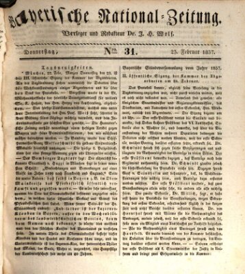 Bayerische National-Zeitung Donnerstag 23. Februar 1837