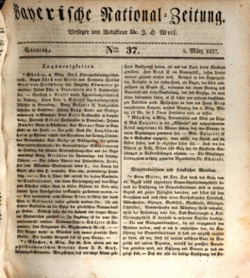 Bayerische National-Zeitung Sonntag 5. März 1837