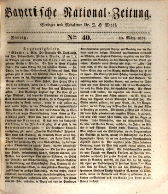 Bayerische National-Zeitung Freitag 10. März 1837