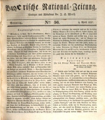 Bayerische National-Zeitung Sonntag 9. April 1837