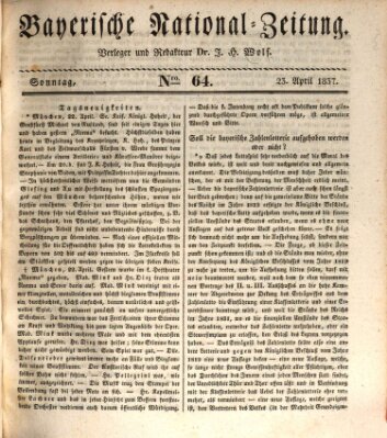 Bayerische National-Zeitung Sonntag 23. April 1837