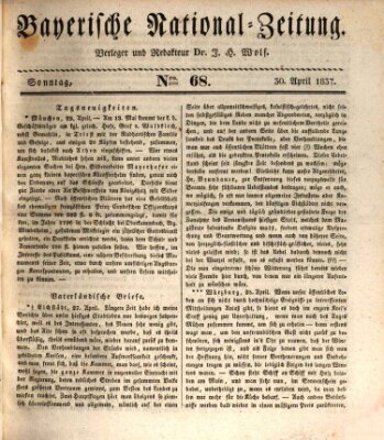 Bayerische National-Zeitung Sonntag 30. April 1837