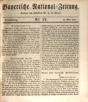 Bayerische National-Zeitung Donnerstag 18. Mai 1837