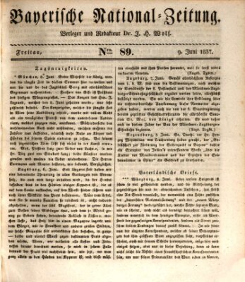 Bayerische National-Zeitung Freitag 9. Juni 1837