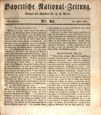 Bayerische National-Zeitung Sonntag 18. Juni 1837
