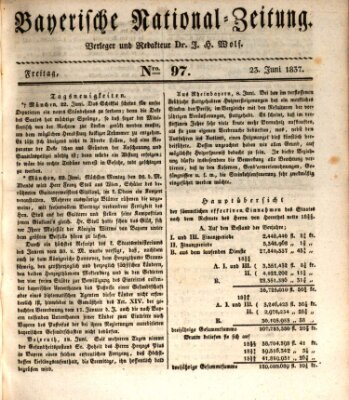 Bayerische National-Zeitung Freitag 23. Juni 1837