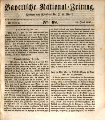 Bayerische National-Zeitung Sonntag 25. Juni 1837