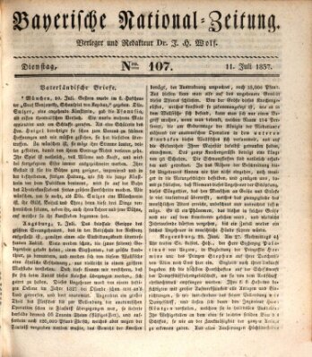 Bayerische National-Zeitung Dienstag 11. Juli 1837