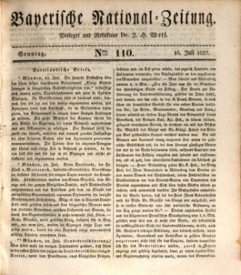 Bayerische National-Zeitung Sonntag 16. Juli 1837