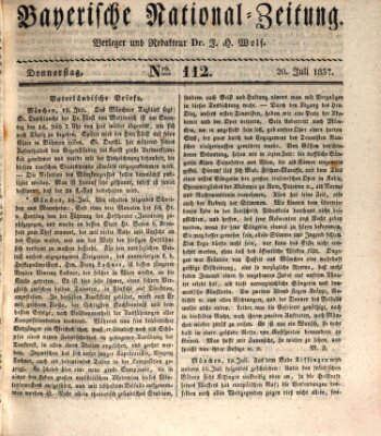 Bayerische National-Zeitung Donnerstag 20. Juli 1837