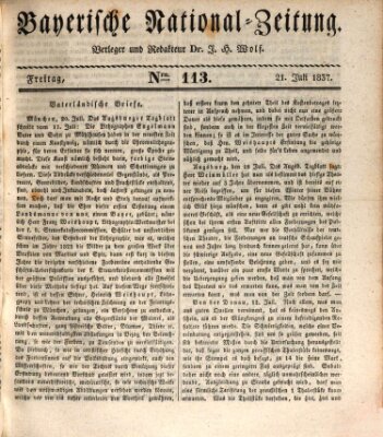 Bayerische National-Zeitung Freitag 21. Juli 1837