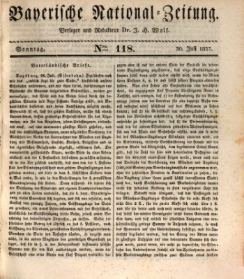 Bayerische National-Zeitung Sonntag 30. Juli 1837