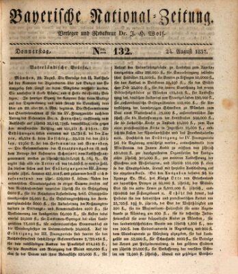 Bayerische National-Zeitung Donnerstag 24. August 1837
