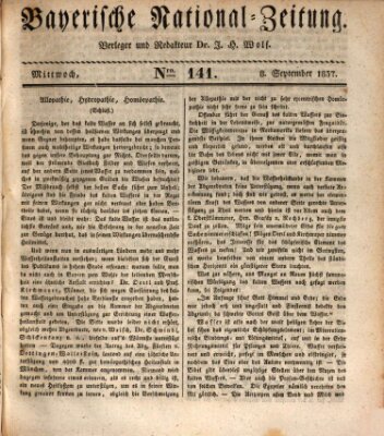 Bayerische National-Zeitung Freitag 8. September 1837