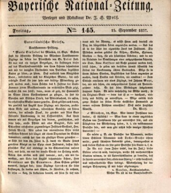 Bayerische National-Zeitung Freitag 15. September 1837