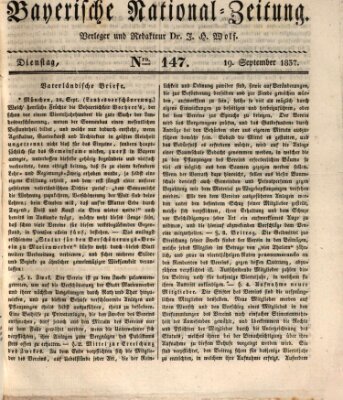 Bayerische National-Zeitung Dienstag 19. September 1837