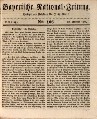 Bayerische National-Zeitung Sonntag 22. Oktober 1837