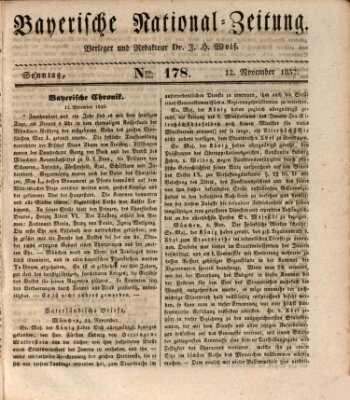 Bayerische National-Zeitung Sonntag 12. November 1837