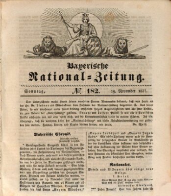 Bayerische National-Zeitung Sonntag 19. November 1837