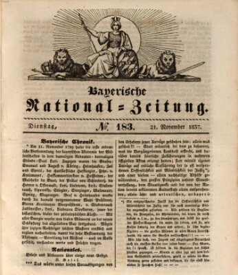 Bayerische National-Zeitung Dienstag 21. November 1837