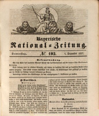 Bayerische National-Zeitung Donnerstag 7. Dezember 1837