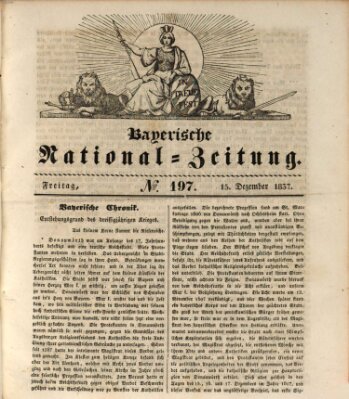 Bayerische National-Zeitung Freitag 15. Dezember 1837