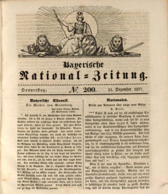 Bayerische National-Zeitung Donnerstag 21. Dezember 1837