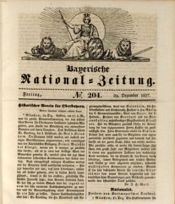 Bayerische National-Zeitung Freitag 29. Dezember 1837