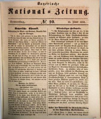 Bayerische National-Zeitung Donnerstag 18. Januar 1838